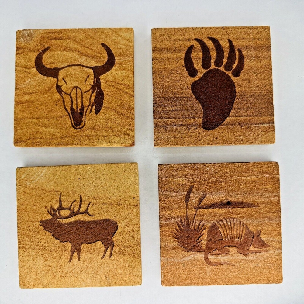 Thirstystone Coasters Set 4 Red Stone Southwest Style Cork Back